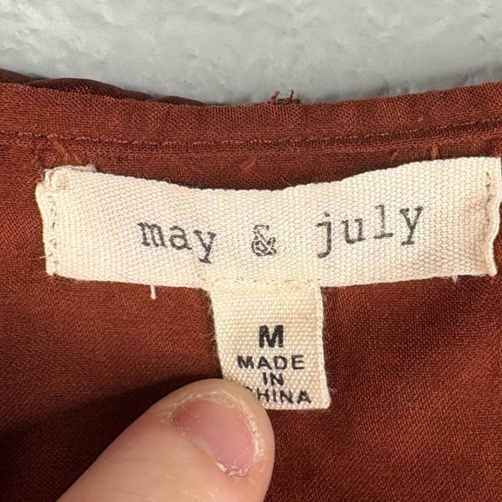 May & July Burnt Orange Waist Cinch Jacket - Picture 3 of 7